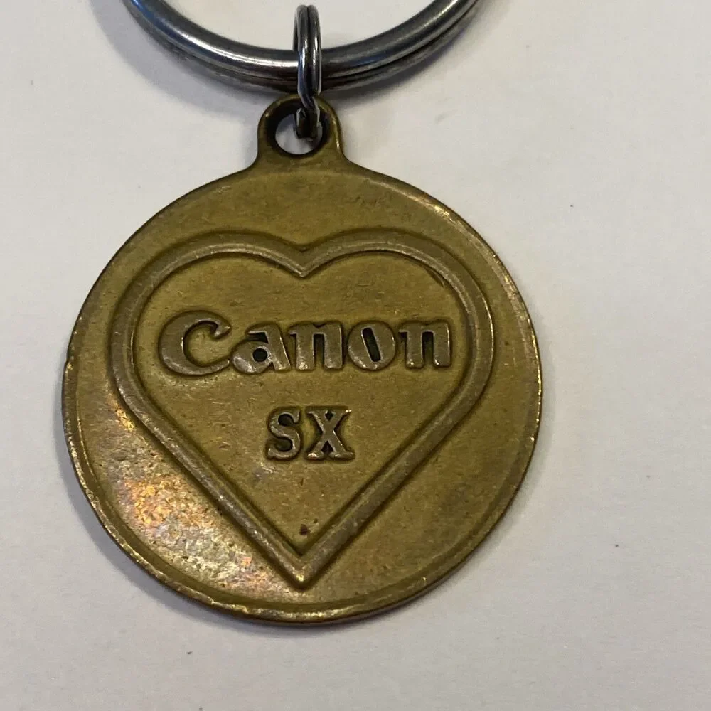 Canon Camera SX Brass Keychain RARE Fob Postage Guaranteed Round Vintage HTF
